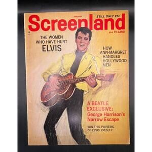 RARE 1965 Elvis Presley Magazine Screenland Graceland Hollywood Viva Las Vegas